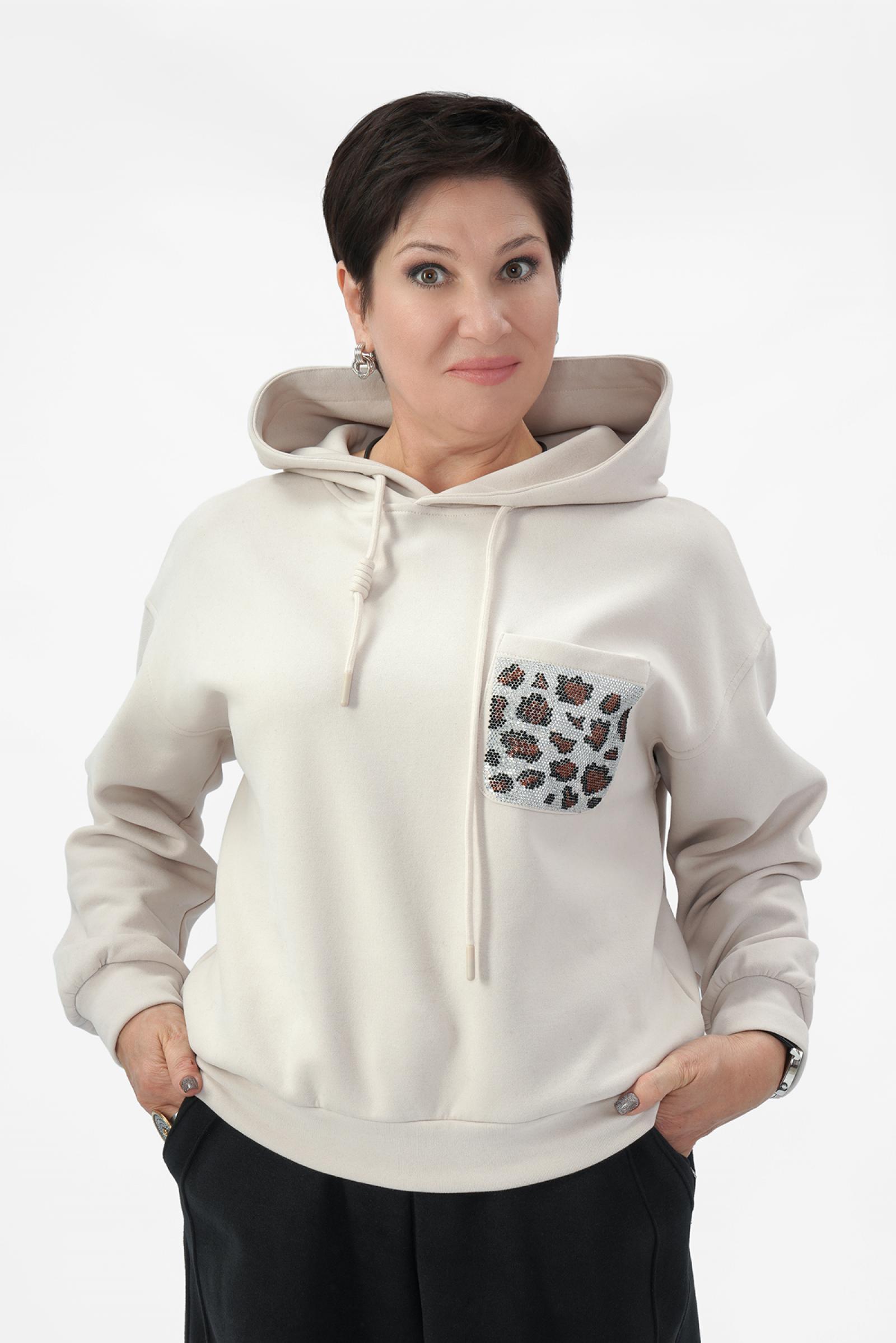 Толстовка беж. карман лео