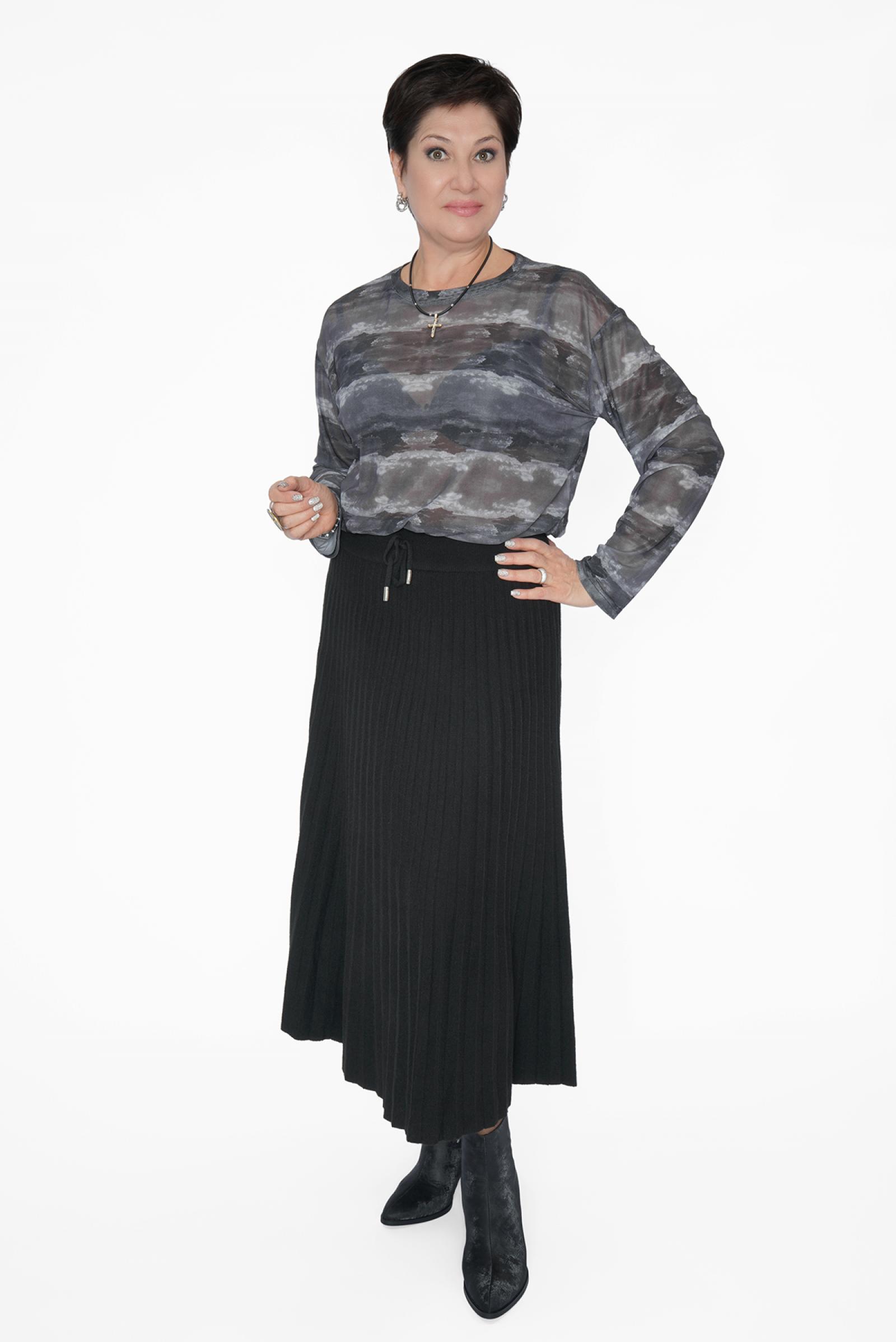 Юбка черная плиссе