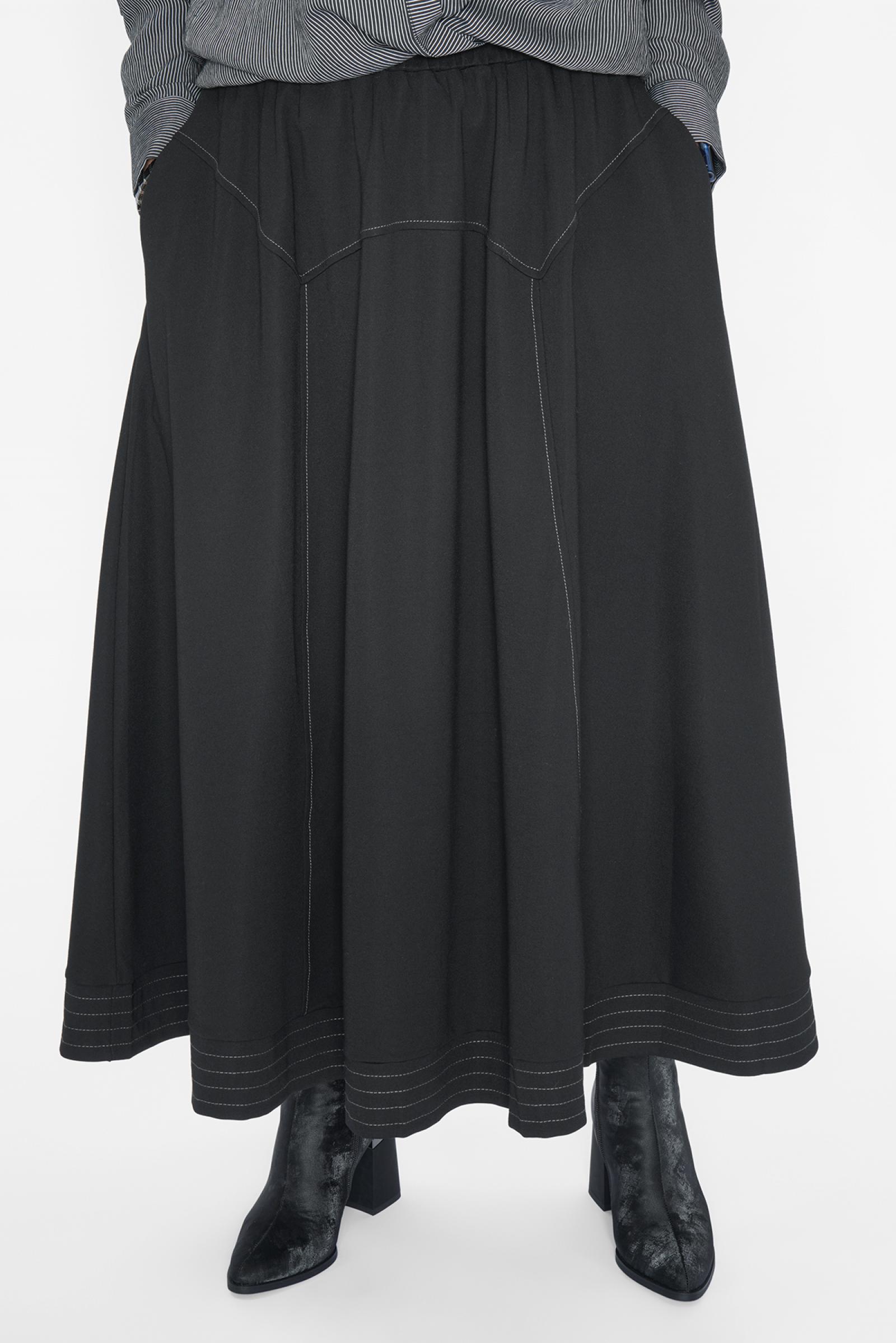 Юбка черная трик. проср.