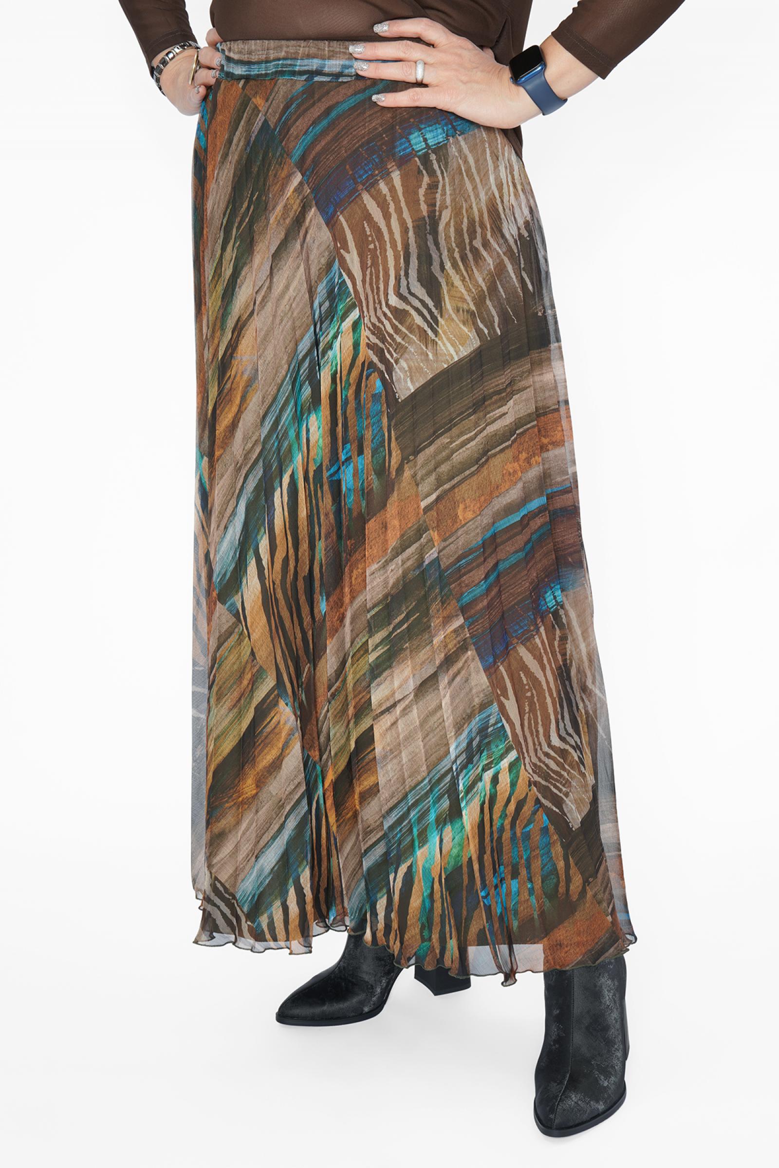 Юбка плиссе хаки