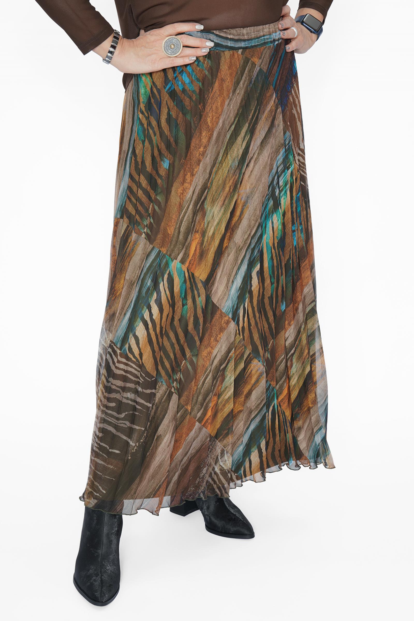 Юбка плиссе хаки