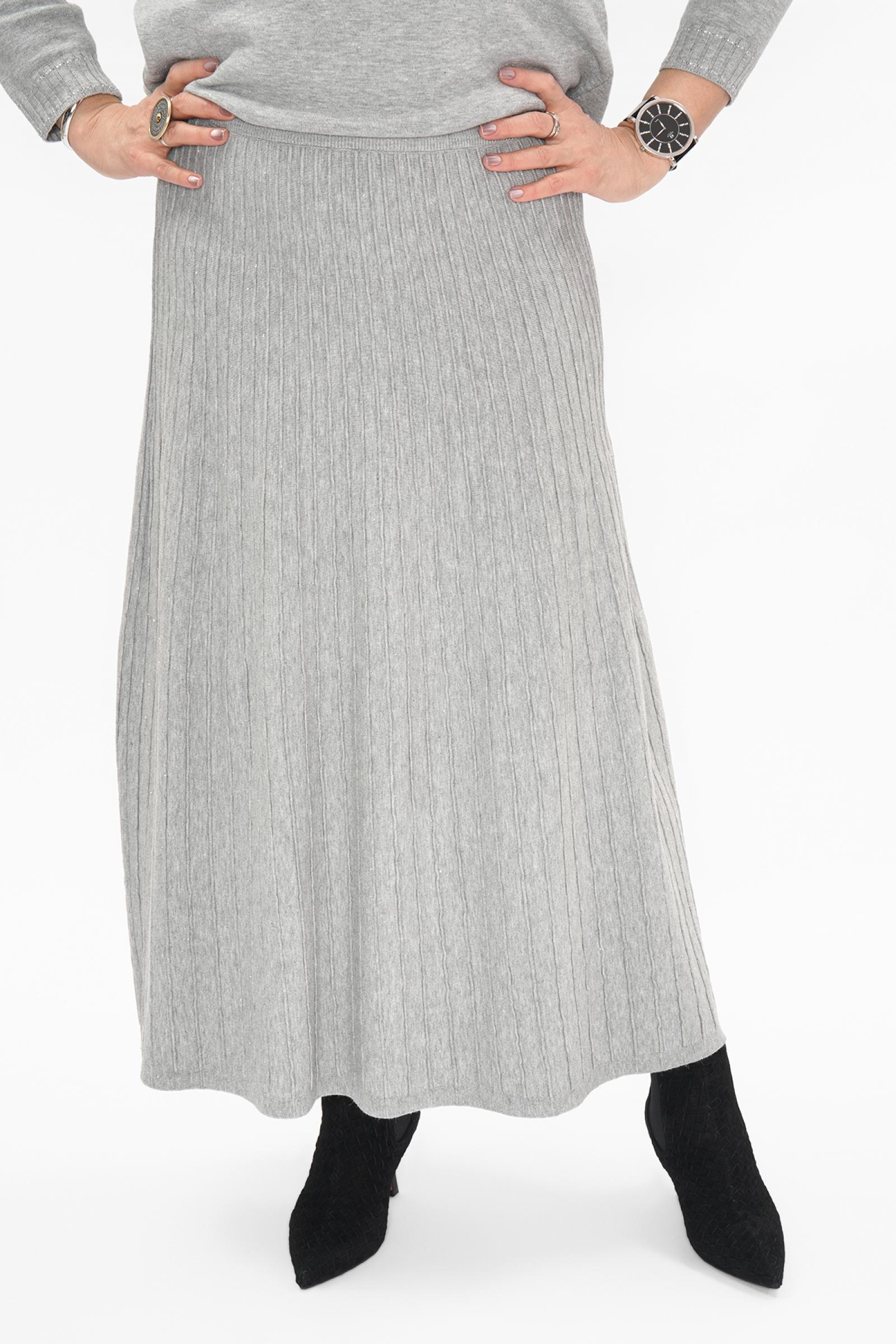 Юбка серый люрекс