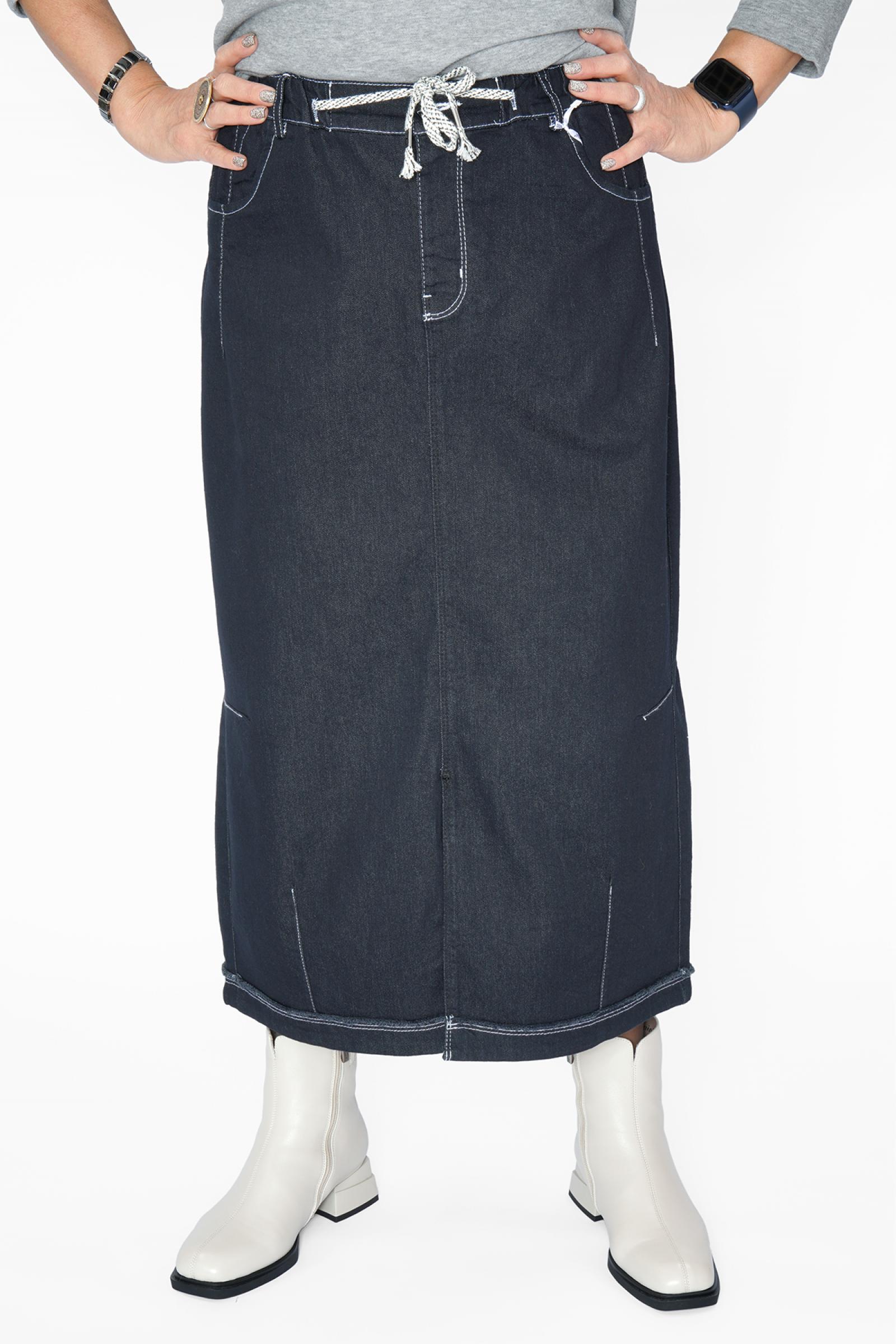 Юбка т.синяя джинса прострочка