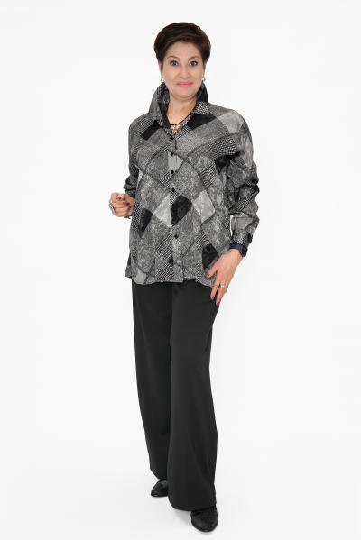 Блуза ч/серая печворк