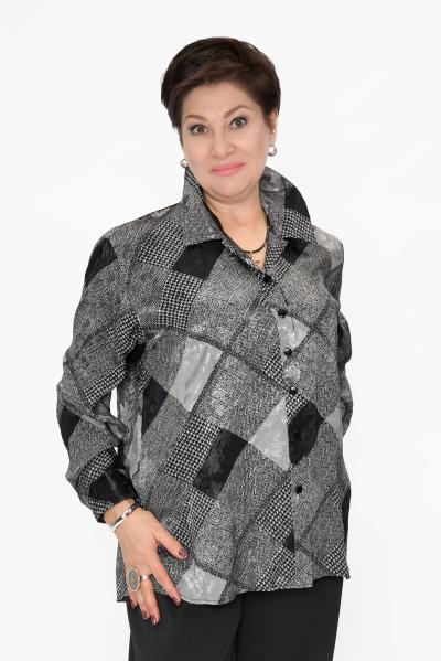 Блуза ч/серая печворк
