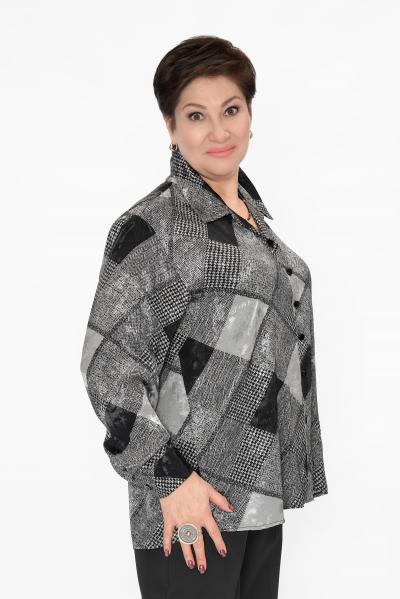 Блуза ч/серая печворк