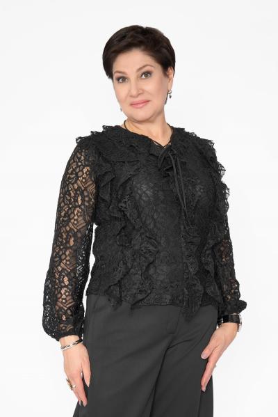 Блуза гипюр черный