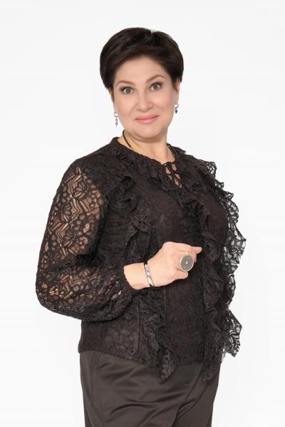 Блуза гипюр т.коричневый