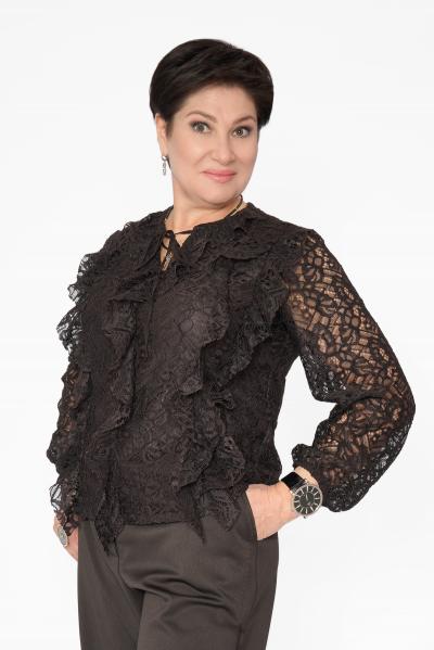 Блуза гипюр т.коричневый