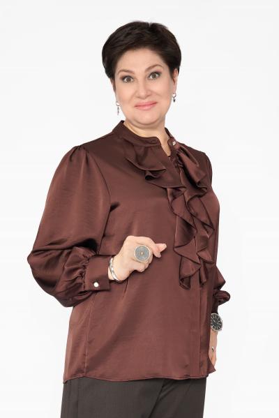 Блуза жабо шоколад