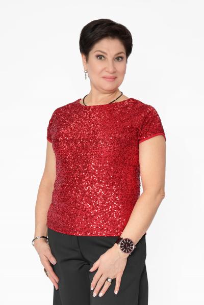 Блуза красная пайетки