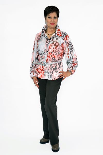 Блуза серый/коралл