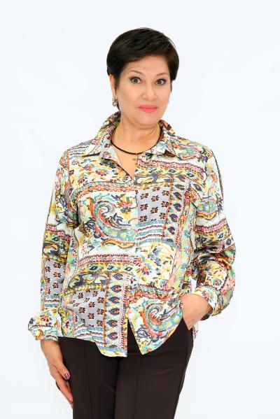 Блуза шелк огурцы разноцвет.