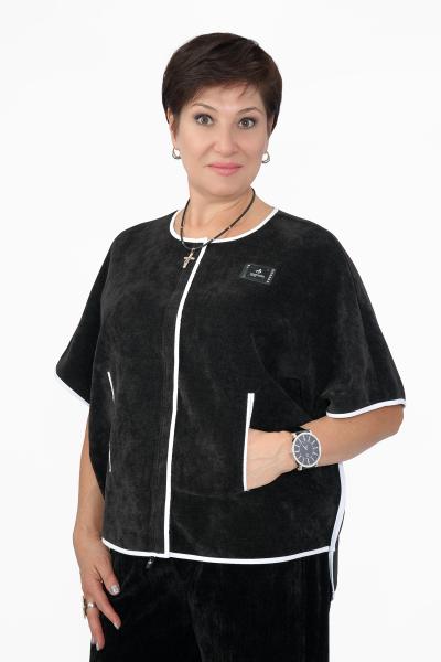 Блуза вельвет кант черная