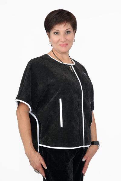 Блуза вельвет кант черная