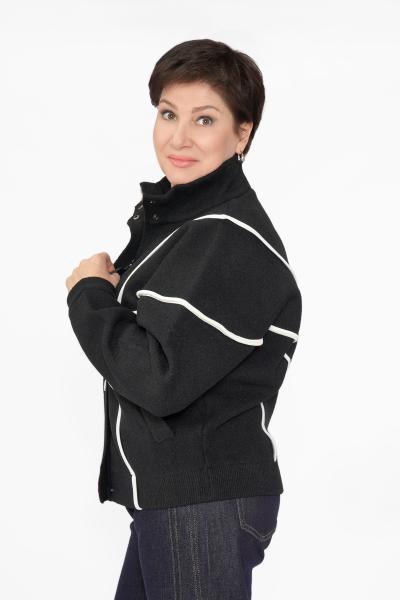 Бомбер черный бел. кант