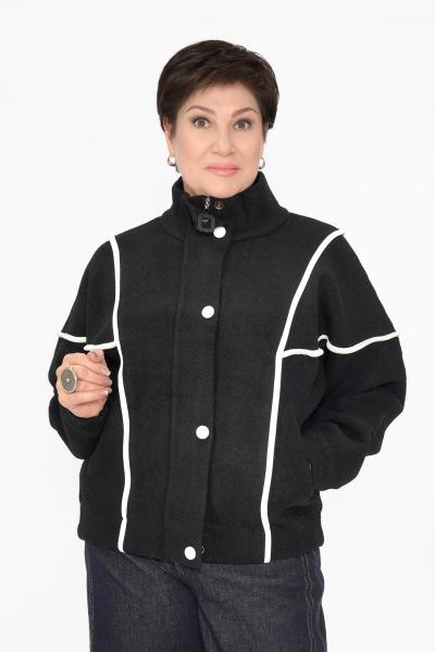 Бомбер черный бел. кант