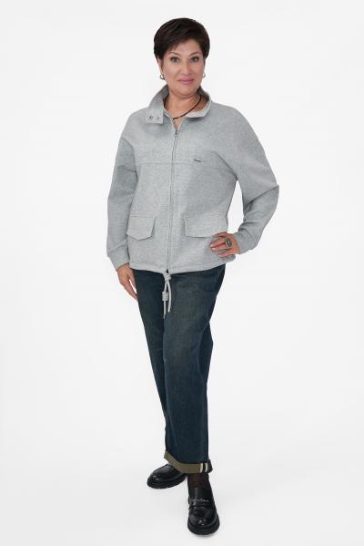 Бомбер на молнии серый