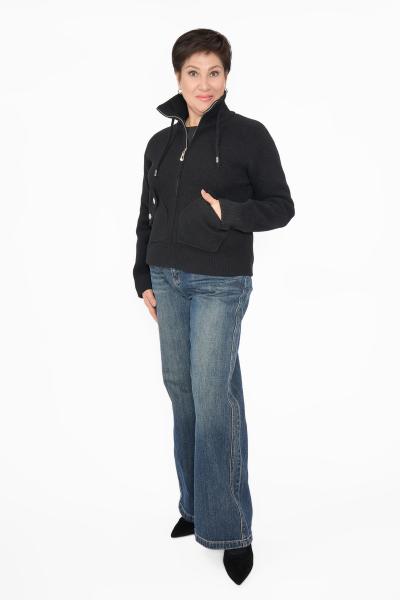 Бомбер накл. карманы черн.