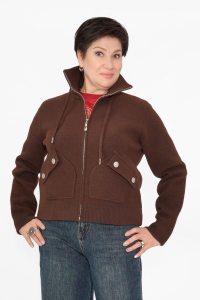 Бомбер накл. карманы шоколад Верхняя Одежда