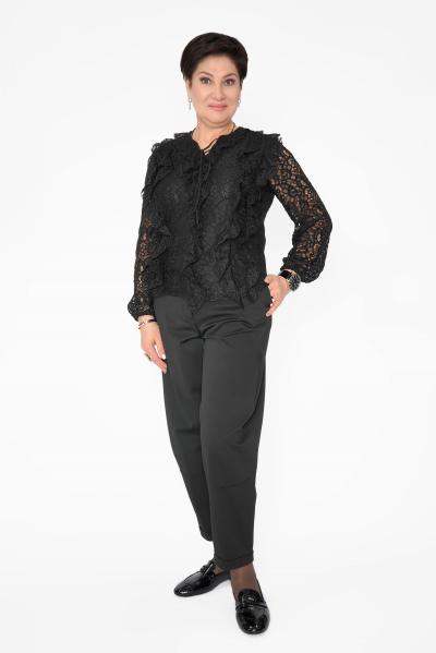 Брюки багги черные защипы