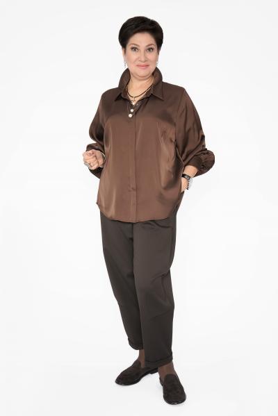 Брюки багги коричн. защипы