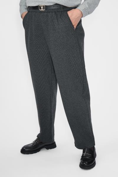 Брюки бананы серо-черн. полоска Брюки