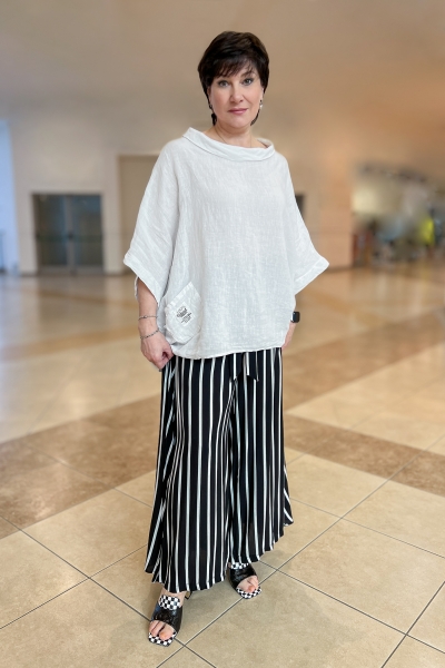 Джинсы прямые клетка беж.