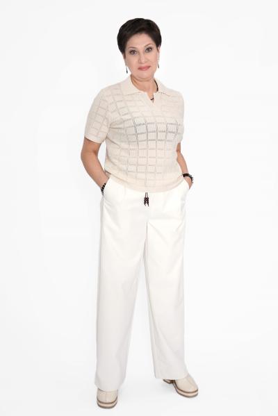 Брюки молочный с ремнем