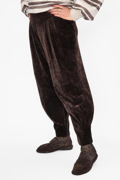 Брюки полубананы вельвет шокол.