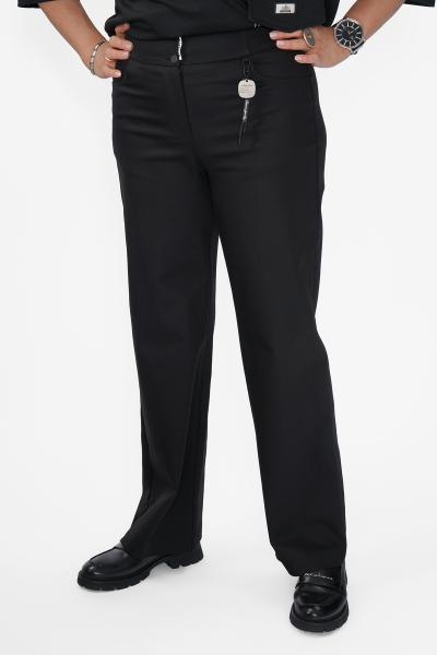 Брюки прямые пояс полоска