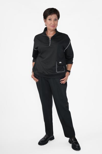 Брюки прямые пояс полоска