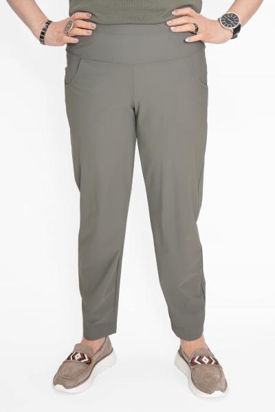Брюки с кокеткой хаки Брюки
