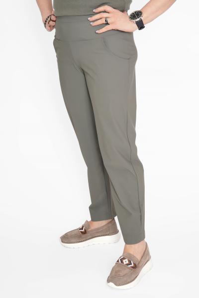 Брюки с кокеткой хаки