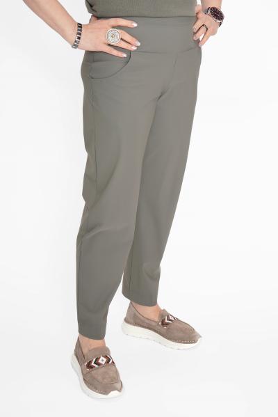 Брюки с кокеткой хаки