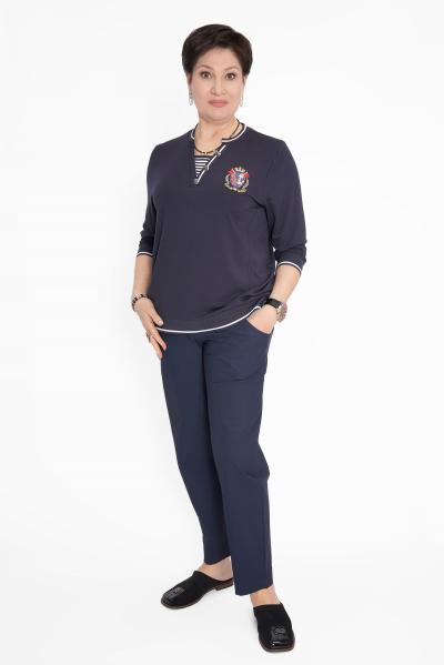 Брюки с кокеткой синий