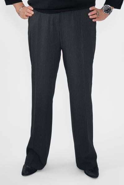 Брюки серые в полоску прямые Брюки