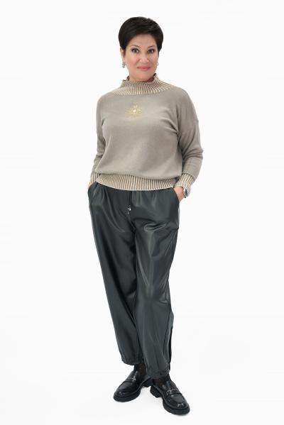 Брюки шаровары черн. экокожа