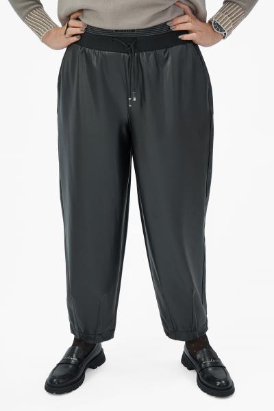 Брюки шаровары черн. экокожа Брюки