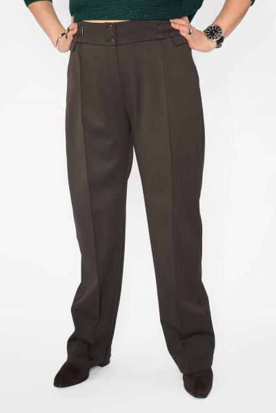Брюки шоколад прямые Брюки