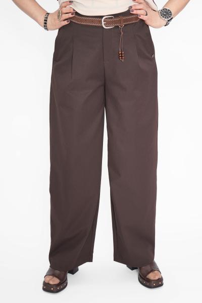 Брюки шоколад с ремнем
