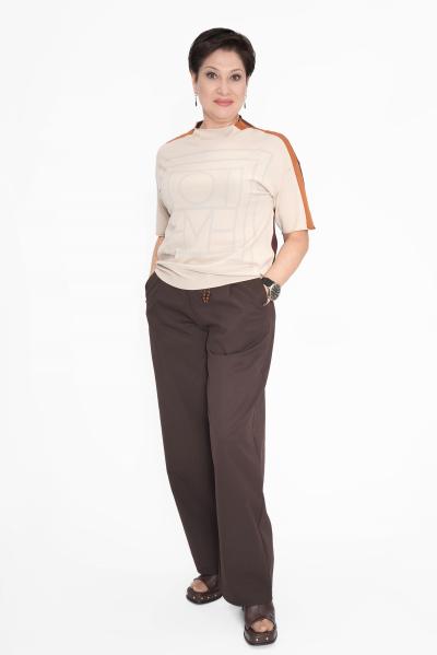 Брюки шоколад с ремнем
