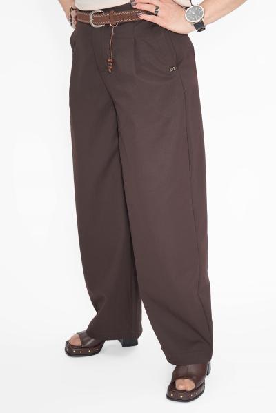 Брюки шоколад с ремнем