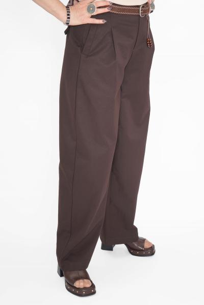 Брюки шоколад с ремнем
