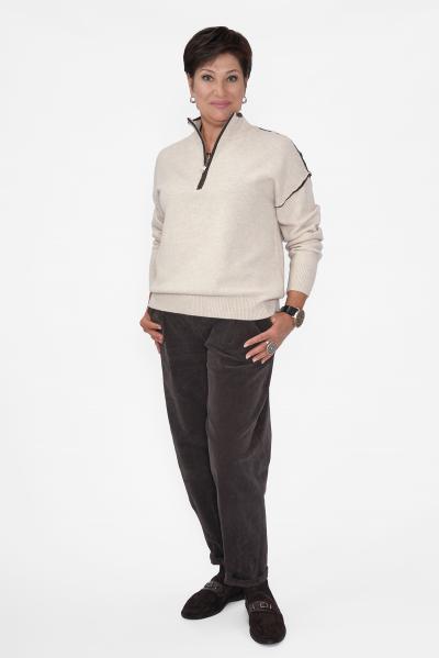 Джемпер бежевый кант