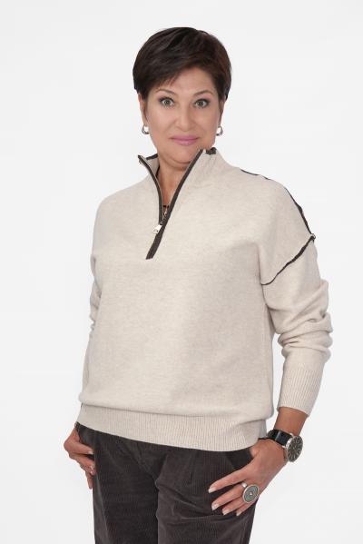 Джемпер бежевый кант