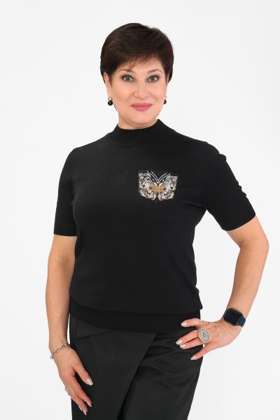 Джемпер черный карман бабочка Кофты