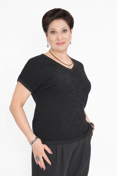 Джемпер черный V вырез