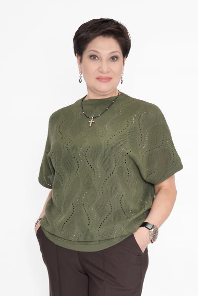 Джемпер хаки спущ. плечо Кофты