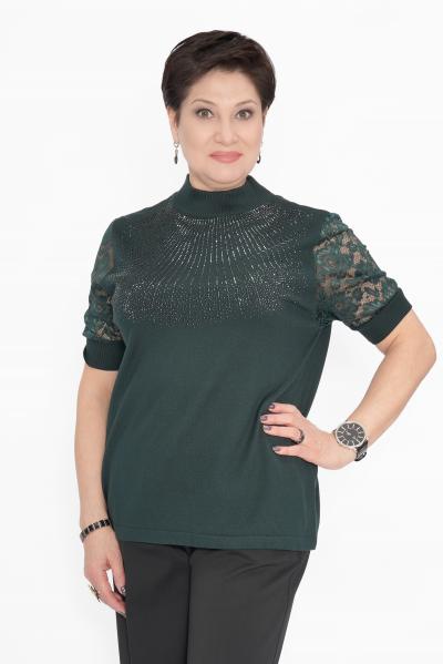 Джемпер изумруд гипюр